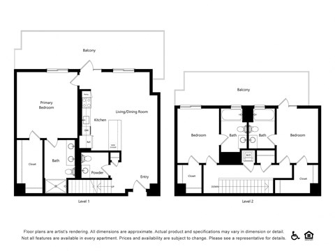 Floor plan for 3 beds, 3 baths, 1726 sqft